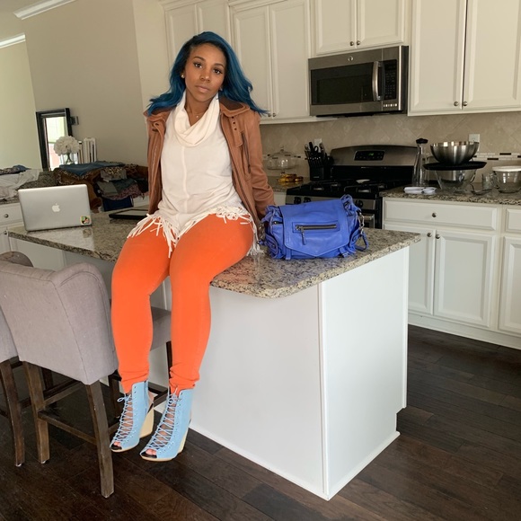 Orange stretch 7 for all man kind jeans - Picture 2 of 8